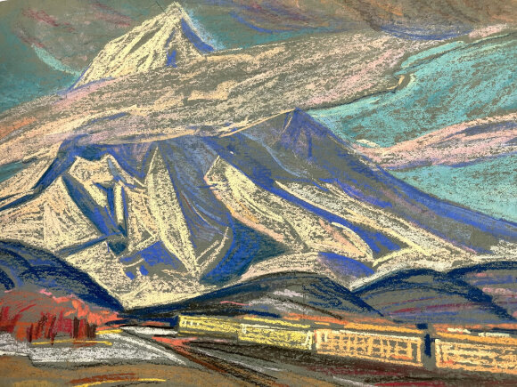 Pastel Koryak Hill, artist Mikhail Kokin Pastel Koryak Hill, artist Mikhail Kokin