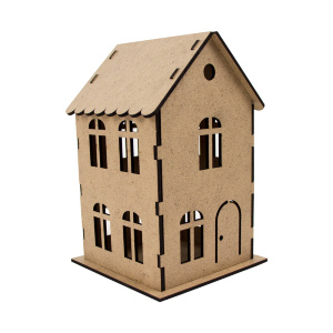 Заготовка Домик 3Д 1 ДВП 12,5х12,5х20см