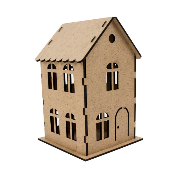 Заготовка Домик 3Д 1 ДВП 12,5х12,5х20см