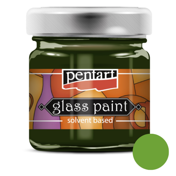 Краска витражная на основе раств. холодной фиксации Зеленая 30мл Pentart Краска витражная на основе раств. холодной фиксации Зеленая 30мл Pentart