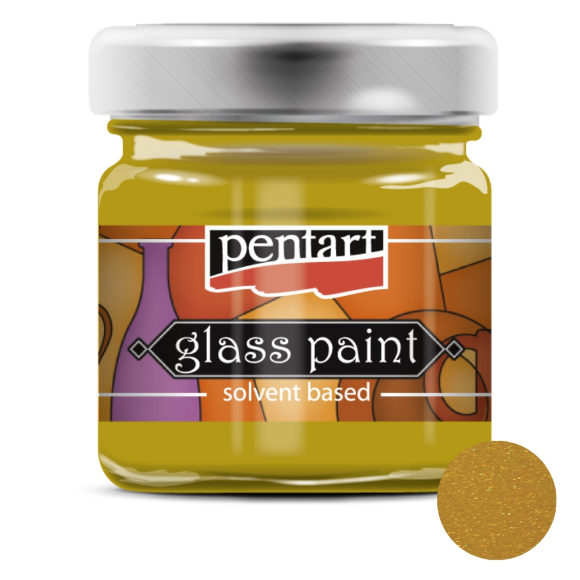 Краска витражная на основе раств. холодной фиксации Зеленая 30мл Pentart Краска витражная на основе раств. холодной фиксации Зеленая 30мл Pentart