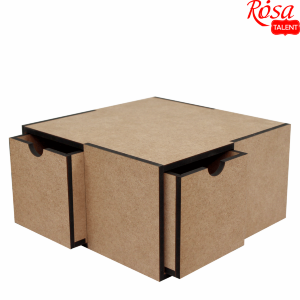 Органайзер для чая квадрат 4 ящичка МДФ 21х21х11см ROSA TALENT