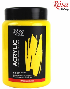 Краска акриловая Кадмий желтый светлый (616) 400мл ROSA Gallery