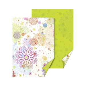 Бумага с рисунком "Кристалл" А4(21х29,7см) двухсторонняя Зеленая 300г/м2 Heyda