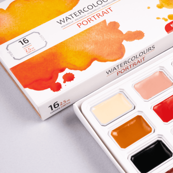 Набір акварельних фарб ROSA Studio PORTRAIT, 16x2,5 мл, кювети, картонна упаковка Набір акварельних фарб ROSA Studio PORTRAIT, 16x2,5 мл, кювети, картонна упаковка