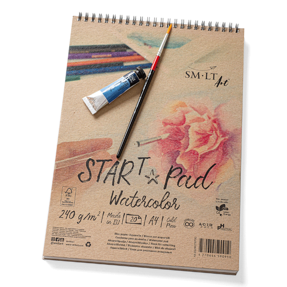 Альбом для акварели на спирали STAR T 240г/м2 20л натуральный белый SM-LT Art