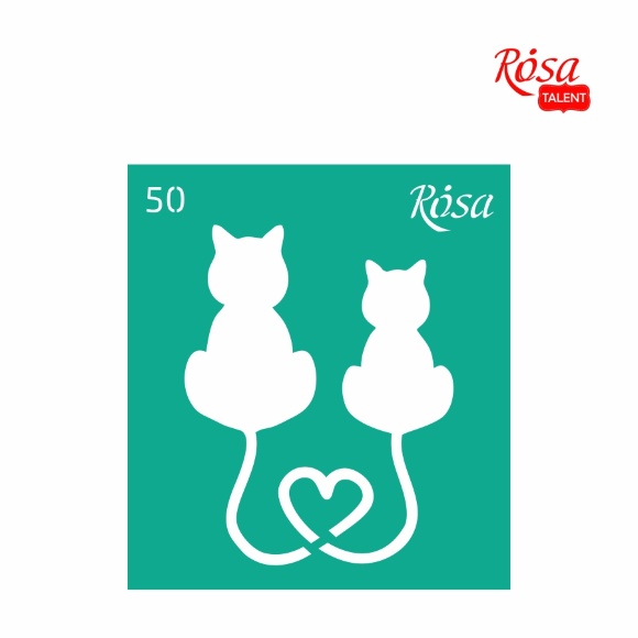 Трафарет многоразовый самоклеящийся №50 9×10см Love ROSA Talent