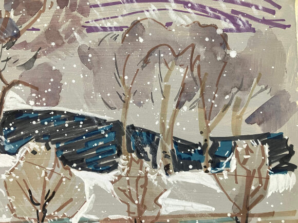 Pastel Winter, artist Mikhail Kokin Pastel Winter, artist Mikhail Kokin