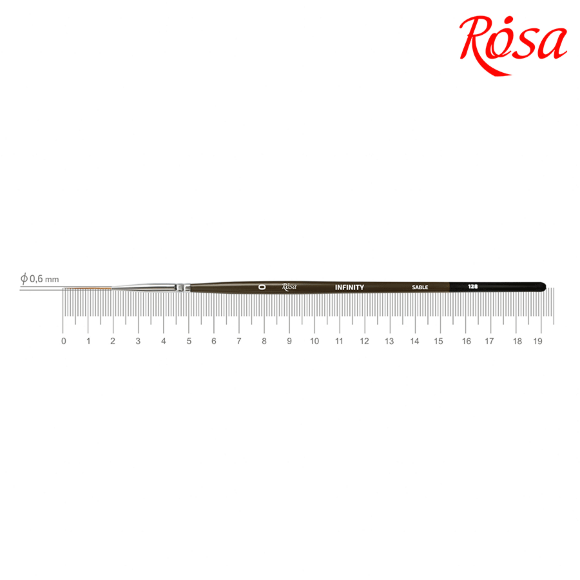 Кисть соболь круглый лайнер INFINITY 128 №0 короткая ручка ROSA