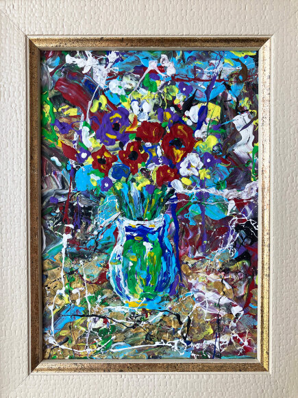 Painting Flower Still Life, artist Zaven Martirosyan Painting Flower Still Life, artist Zaven Martirosyan