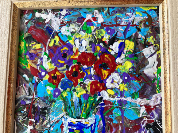 Painting Flower Still Life, artist Zaven Martirosyan Painting Flower Still Life, artist Zaven Martirosyan