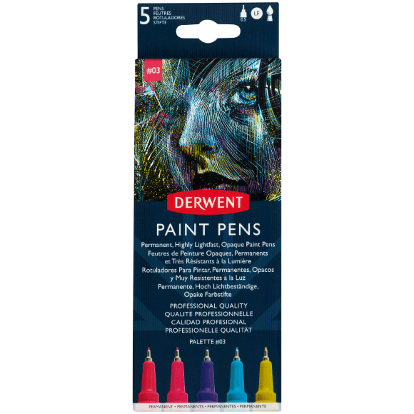 Набор цветных ручек PAINT PEN PALETTE №3, 5шт Derwent