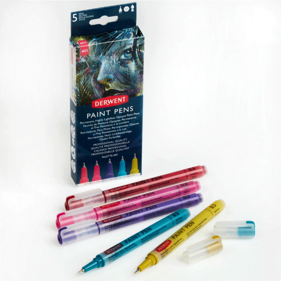 Набор цветных ручек PAINT PEN PALETTE №3, 5шт Derwent