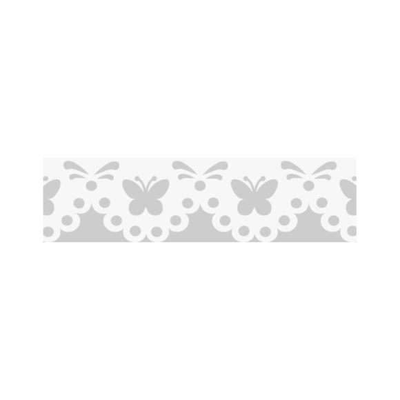 Paper self-adhesive tape. Butterflies, White, 10mm, 2m