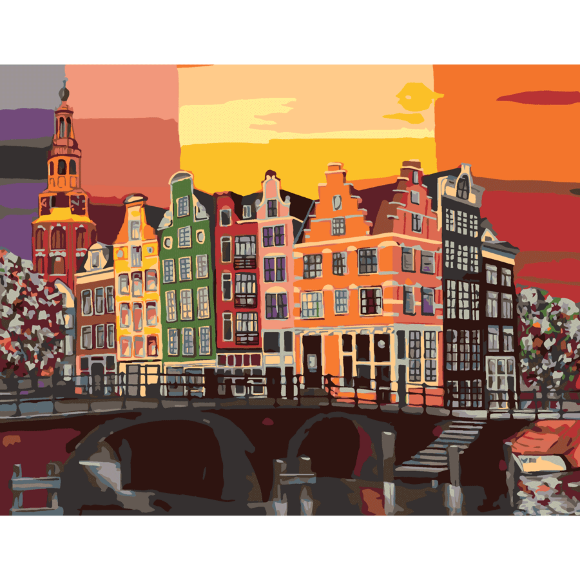Картина по номерам „Colorful Amsterdam“ 35×45см ROSA START