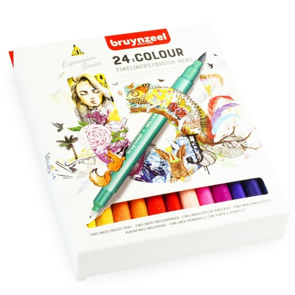 Набор линеров-кистей BRUSHPEN двухсторонние 24цв. Bruynzeel Набор линеров-кистей BRUSHPEN двухсторонние 24цв. Bruynzeel