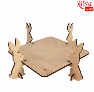 Подставка для пояса „Зайчики“ квадрат фанера 22х22х9см ROSA TALENT