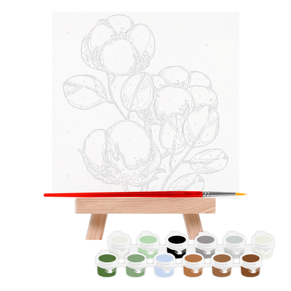 Картина по номерам „Хлопок“ 15х15см с мольбертом ROSA START