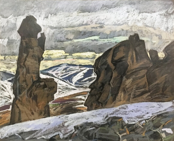 Pastel Winter mountains, artist Kokin Mikhail - sold Pastel Winter mountains, artist Kokin Mikhail - sold