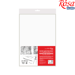 Бумага для рисунка и чертежа пакет 200г/м2 10л мелкое зерно ROSA Studio