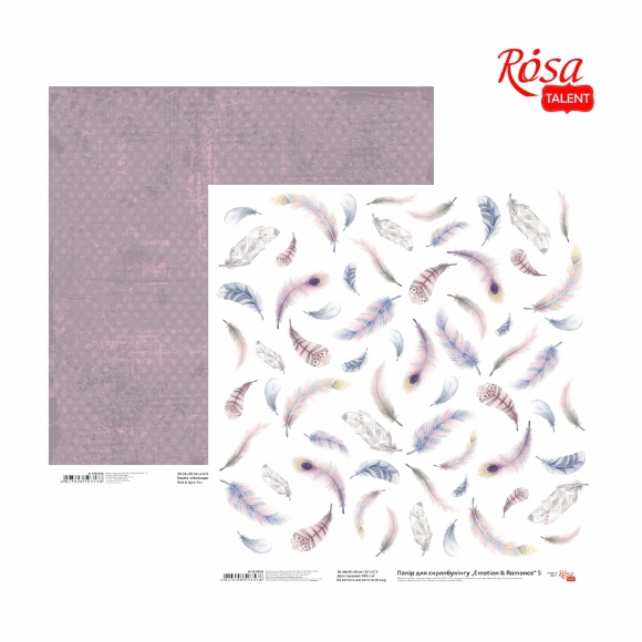 Бумага для скрапбукинга „Emotion & Romance“ 5 двухсторонняя 30,48х30,48см 200г/м2 ROSA TALENT Бумага для скрапбукинга „Emotion & Romance“ 5 двухсторонняя 30,48х30,48см 200г/м2 ROSA TALENT
