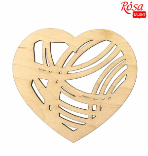 Заготовка „Декоративное сердце“ 1 фанера 9,2х10см 4шт ROSA TALENT