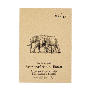 Блокнот-склейка для эскизов AUTHENTIC А5 (14,8х21 см) 135г/м2 80л коричневый SM-LT Art