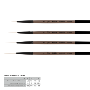 Кисть синтетика лайнер MOON 1203RL №0 короткая ручка ROSA