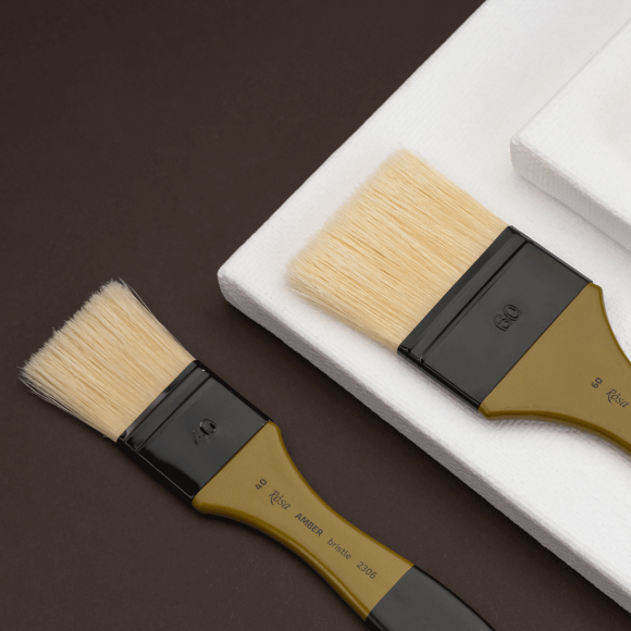 Кисть щетина флейц AMBER 2306 №15 короткая ручка ROSA