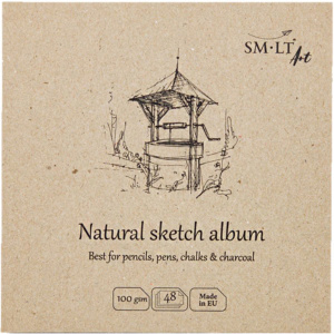 Альбом для эскизов AUTHENTIC Layflat 14х14см 100г/м2 32л натуральный цвет SM-LT Art