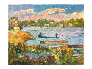 Painting Ternopil pond, artist Viktor Makarov Painting Ternopil pond, artist Viktor Makarov