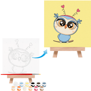 Картина по номерам "Совеня" 15х15см с мольбертом ROSA START