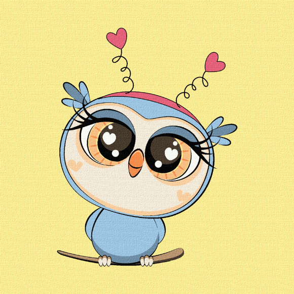 Картина по номерам "Совеня" 15х15см с мольбертом ROSA START