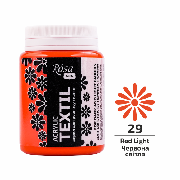 Краска для ткани Красная темная (07) 80мл ROSA Talent