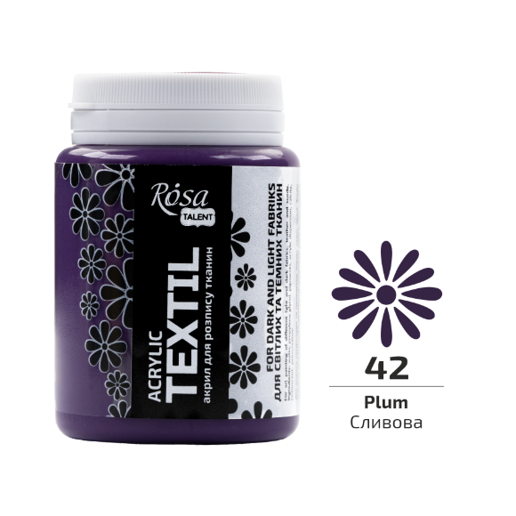 Краска для ткани Красная темная (07) 80мл ROSA Talent