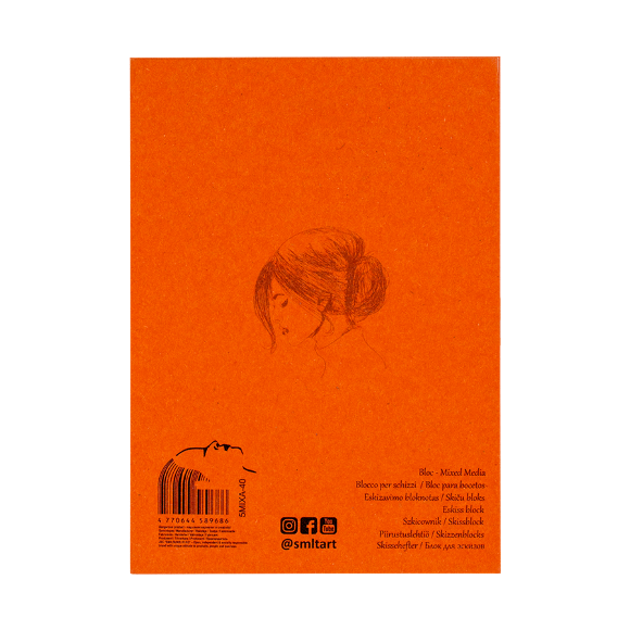 Блокнот-склейка AUTHENTIC (mixed media) А5 200г/м2 40л белый цвет SM-LT Art