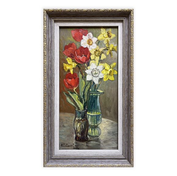 Картина Натюрморт із тюльпанами, художник Словохотов Валерій Картина Натюрморт із тюльпанами, художник Словохотов Валерій