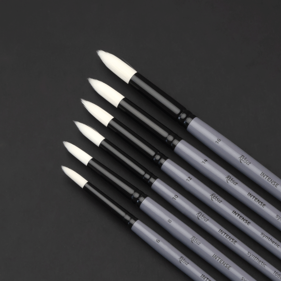 Кисть синтетика круглая заостренная INTENSE 1668SR №000 длинная ручка ROSA Кисть синтетика круглая заостренная INTENSE 1668SR №000 длинная ручка ROSA