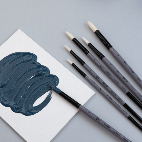 Кисть синтетика круглая заостренная INTENSE 1668SR №000 длинная ручка ROSA Кисть синтетика круглая заостренная INTENSE 1668SR №000 длинная ручка ROSA