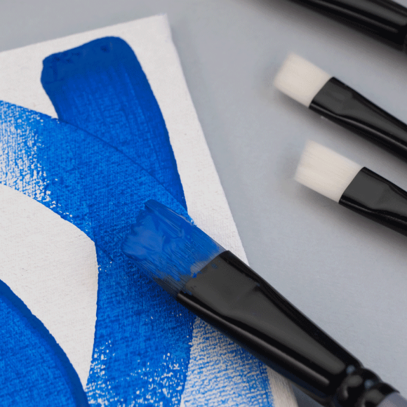 Кисть синтетика угловая INTENSE 1668А №1 длинная ручка ROSA