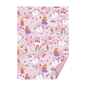 Бумага с рисунком "Единорог и принцесса", 50*70 см, 300г/м2, Heyda