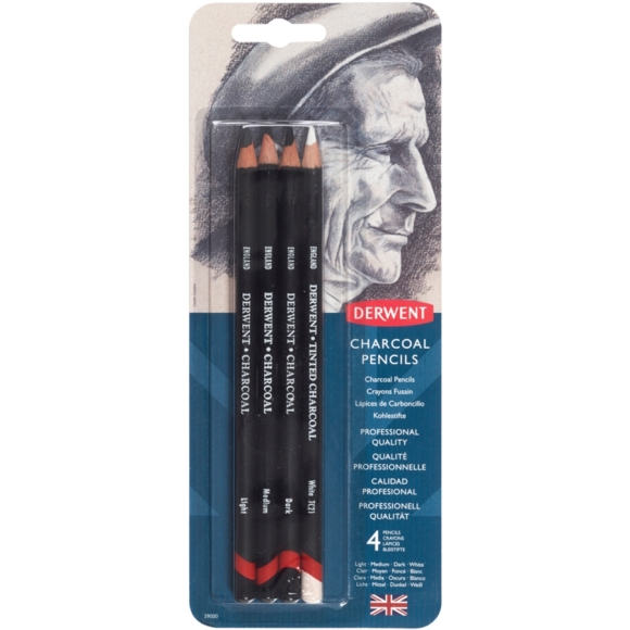 Derwent Charcoal Pencils, 4 Pack