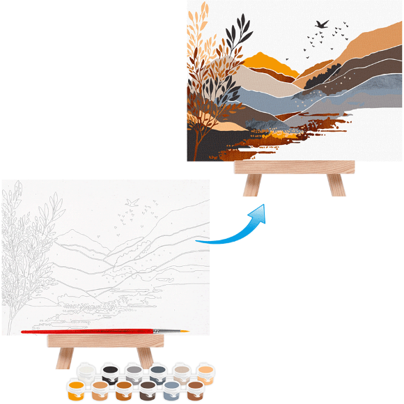 Картина по номерам "Загадочный пейзаж" 15х20см с мольбертом ROSA START