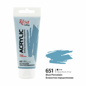 Краска акриловая Голубая фарфоровая (651) 60мл ROSA Gallery