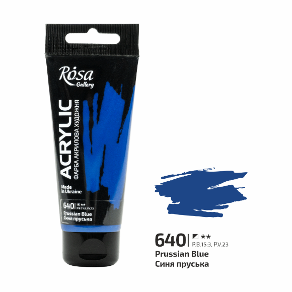 Краска акриловая Голубая фарфоровая (651) 60мл ROSA Gallery
