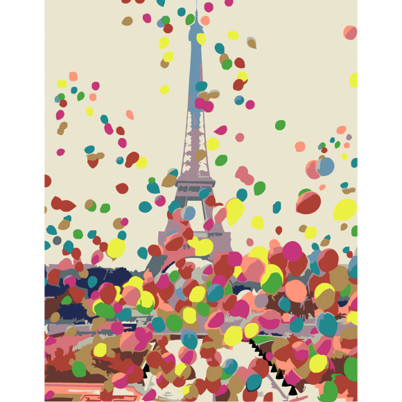 Картина по номерам "Яркий Париж" ROSA START