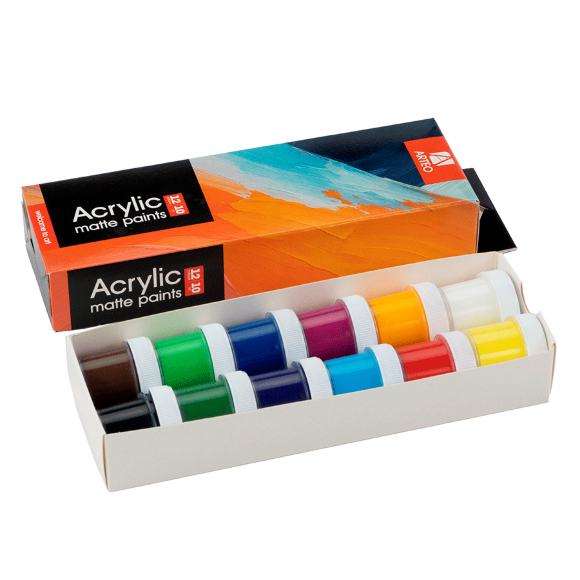 Набор акриловых красок Art матовый 12×10мл Arteo