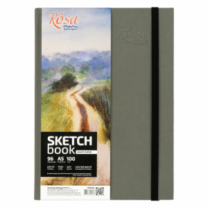 Блокнот для рисунка A5 (14,8х21см) 100г/м2 96л. серый ROSA Studio