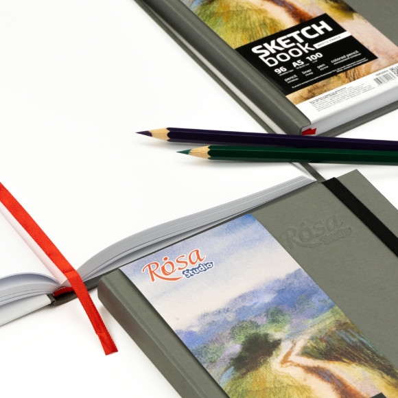 Блокнот для рисунка A5 (14,8х21см) 100г/м2 96л. серый ROSA Studio