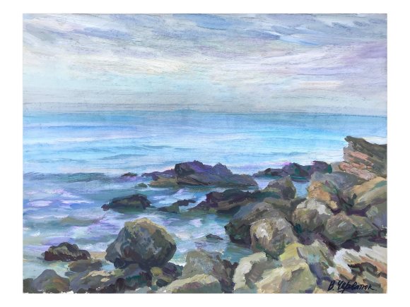 Painting On the shore, artist Volodymyr Chervatiuk